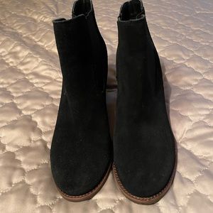 Black Suede Wedge Healed Boot